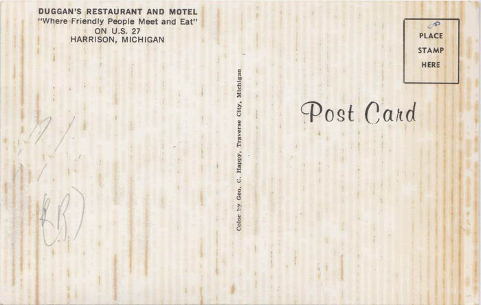 Duggans Restaurant & Motel - Old Postcard